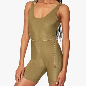 NWT weworewhat ribbed biker short jumpsuit